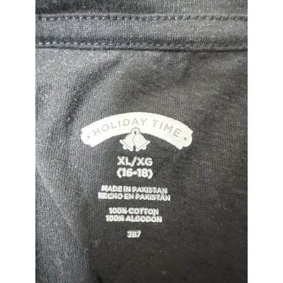 Holiday Time Jingle Bells Graphic T Shirt Womens XL Black Christmas Top - Picture 4 of 6